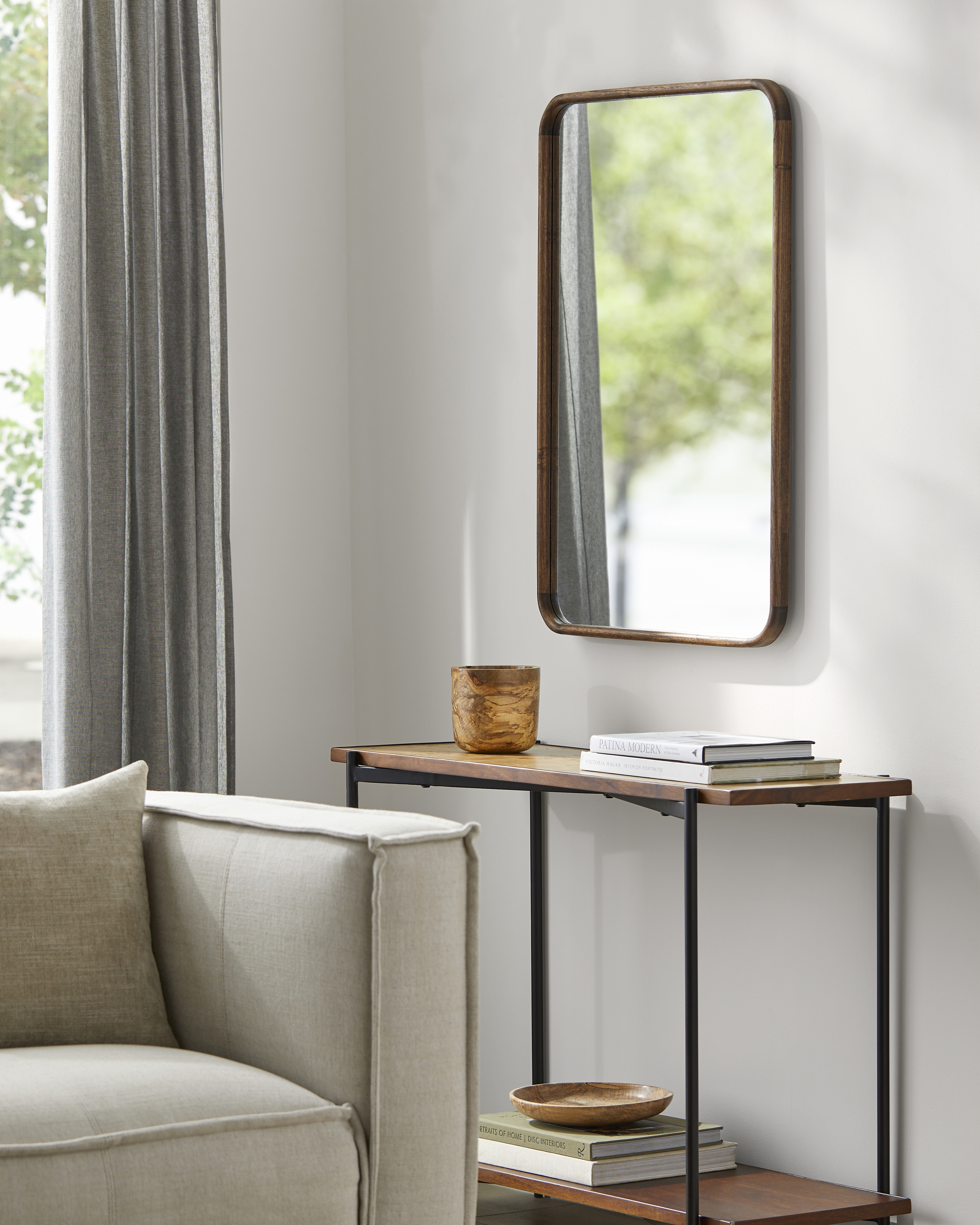 Kinsale Brown 35"H x 24"W x 1"D Accent Mirror - Image 1