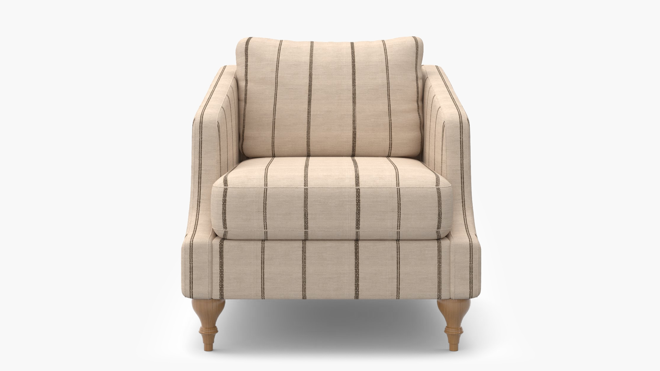 Slope Arm Chair, Cocoa Felix, Natural Turned Wood Leg - Image 0