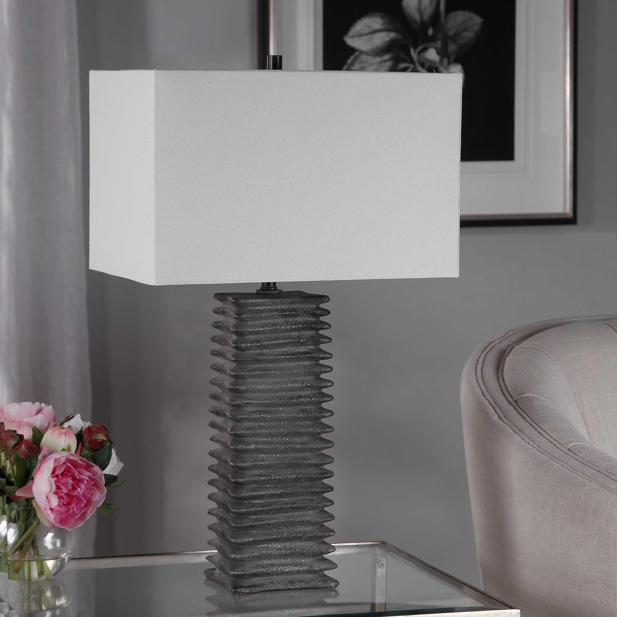 Sanderson Metallic Charcoal Table Lamp - Image 4