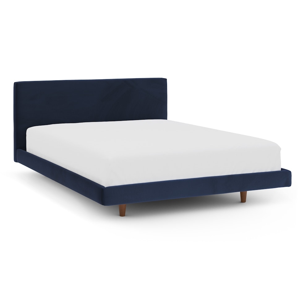 Tessu Queen Low Profile Velvet Bed - Hale Ink - Image 1
