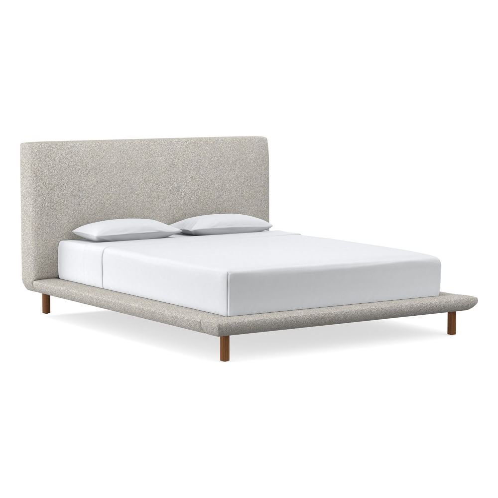 Haven Platform Bed, Cal King, Chenille Tweed, Storm Gray, Wood - Image 0