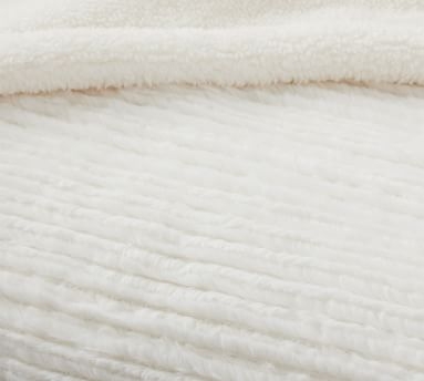 Braided Ribbed Faux Fur Throw, 50 x 60", Ivory - Image 4