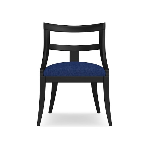Piedmont Side Chair, Standard, Perennials Performance Canvas, Denim, Ebony Leg - Image 0