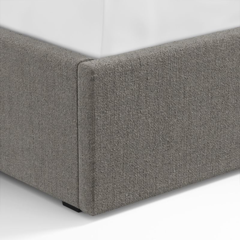 Lafayette 56" Dark Grey Upholstered Queen Headboard with Storage Bed Base - Image 2
