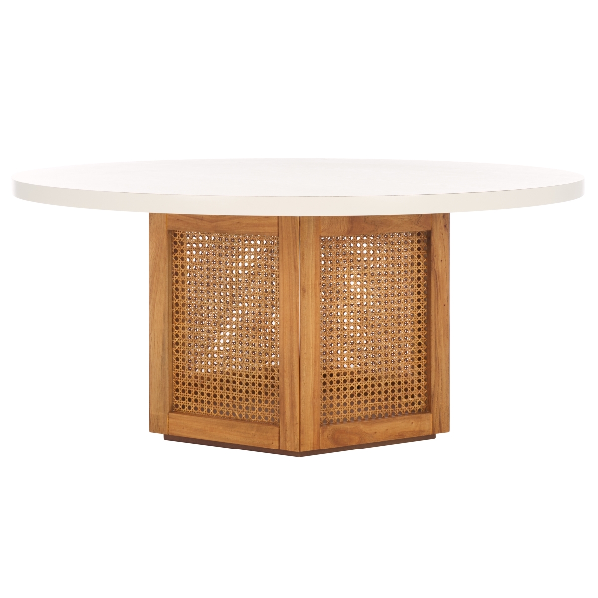 Danez Cane Coffee Table - White / Natural - Safavieh - Image 6