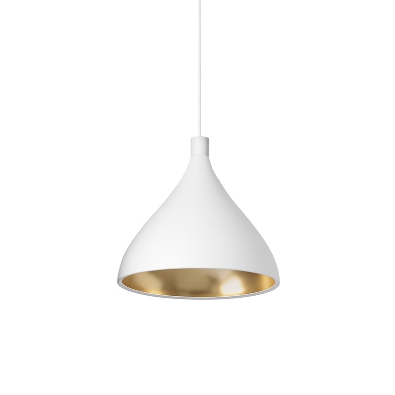 Pablo Designs Swell 8 - Light Single Bell Pendant Size: 17" H x 18" W x 18" D, Finish: White - Image 0