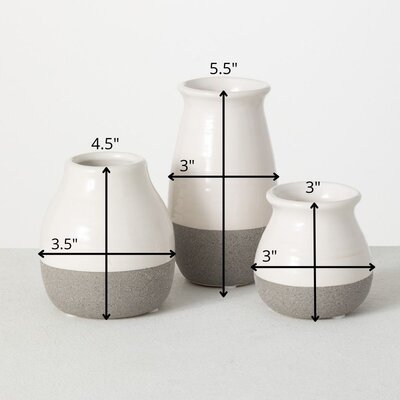 3 Piece Keila Indoor / Outdoor Ceramic Table Vase Set - Image 0