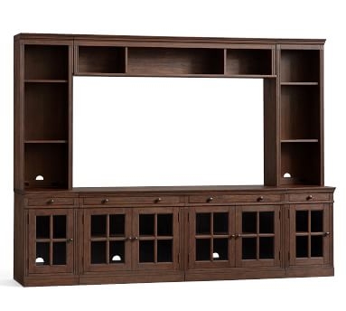 Livingston Medium Entertainment Center with Glass Doors, Dusty Charcoal - Image 3