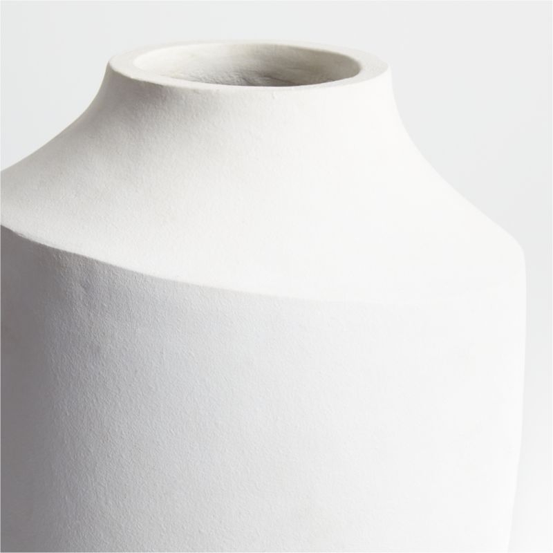 Slope White Ceramic Vase 17" - Image 4