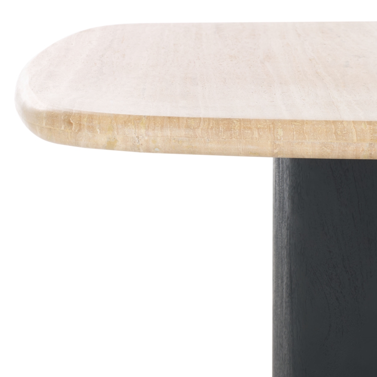 Celestyn Square Trav Coffee Table - Travertine/Black - Image 2