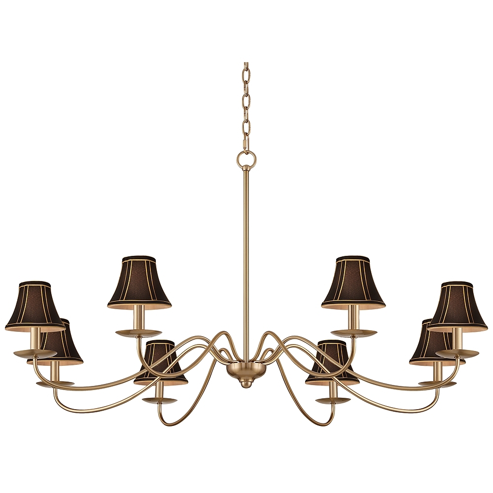 Marinec 42" Wide Soft Gold 8-Light Chandelier with Black Shades - Image 0