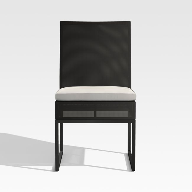 Dune Black and White Outdoor Dining Side Chair - Image 0