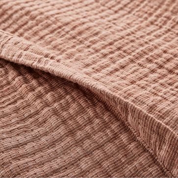 European Flax Linen Blanket, King/Cal. King, Terracotta Melange - Image 2