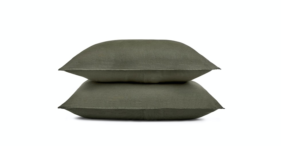Alto King Linen Sham Set - Green - Image 0