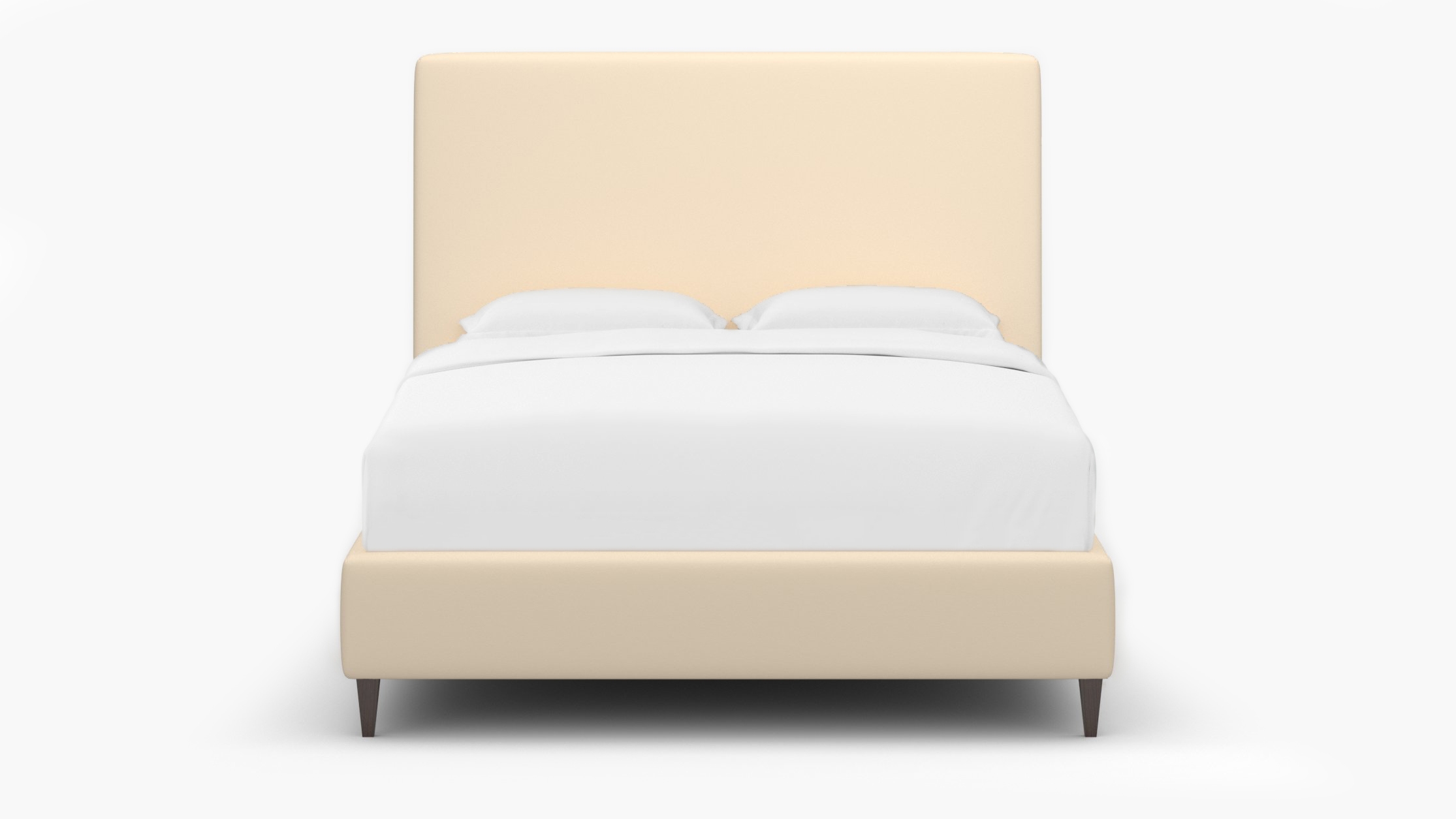 Classic Bed, Flax Twill, Espresso Square Tapered Leg, King - Image 0
