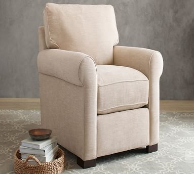 Buchanan Roll Arm Upholstered Armchair, Polyester Wrapped Cushions, Performance Heathered Basketweave Platinum - Image 4