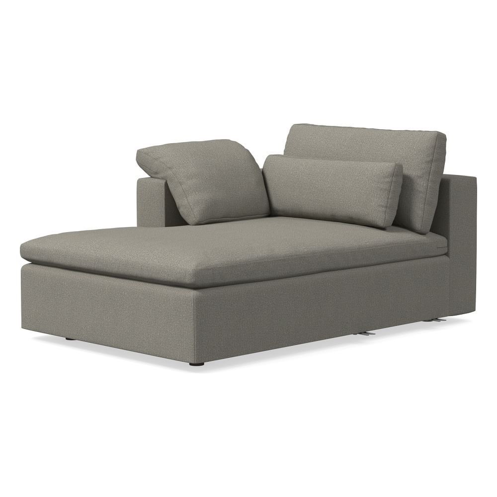Harmony Modular Left Arm Chaise, Down, Performance Basketweave, Silver, Concealed Supports - Image 0