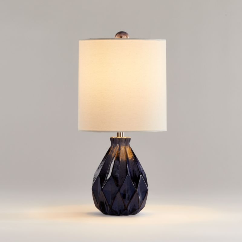 Origami Blue Ceramic Table Lamp, Set of 2 - Image 3