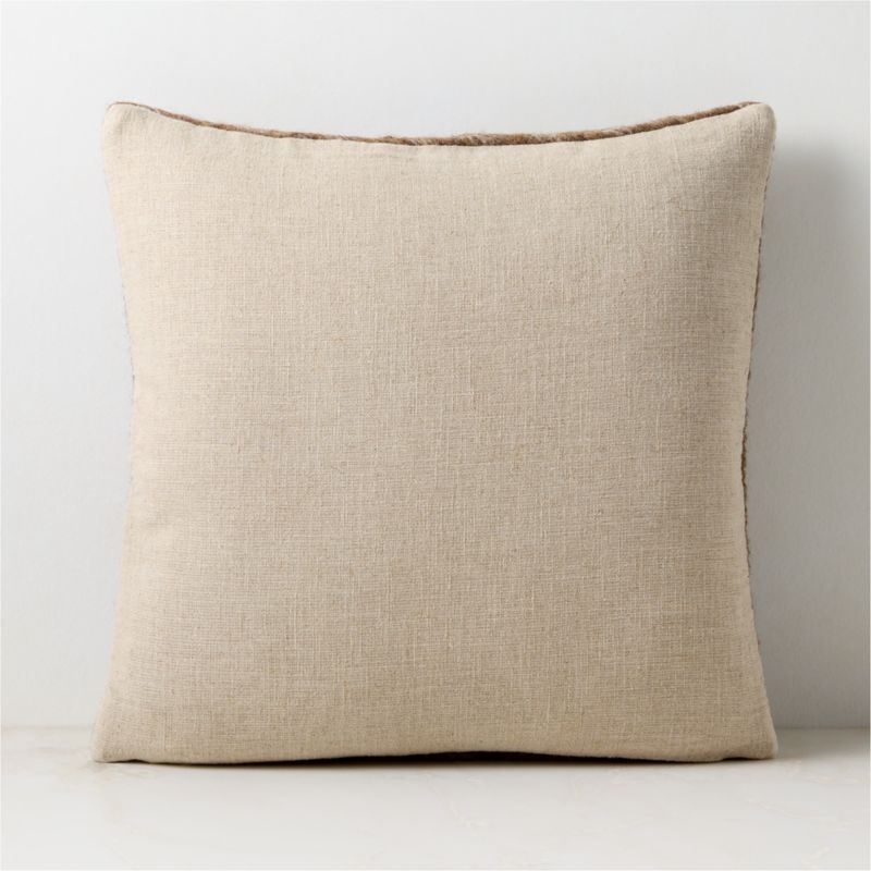 Twist Sepia Brown Wool Throw Pillow Cover 20"x20" by Kravitz Design - Image 3
