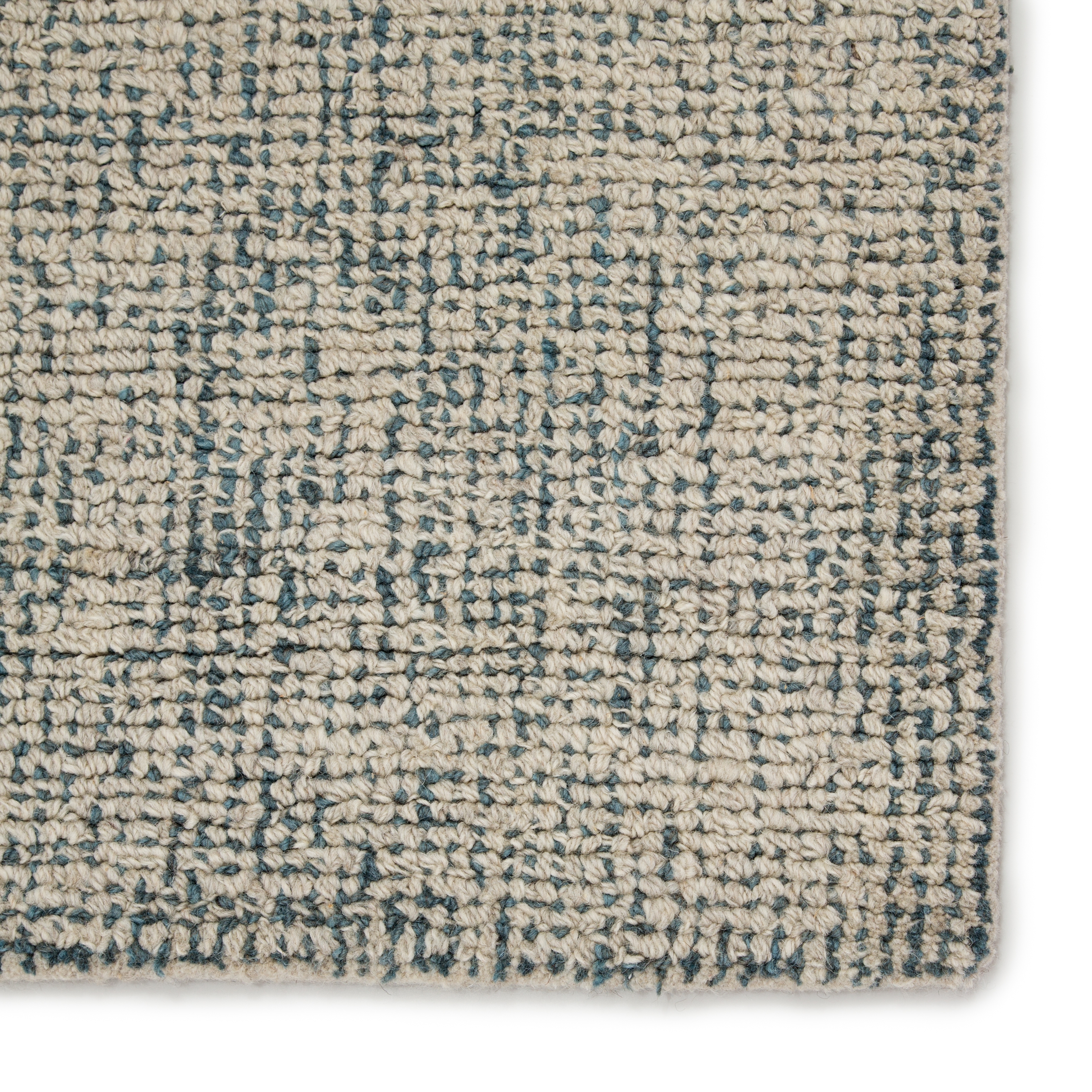 Oland Handmade Abstract Blue/ Light Gray Area Rug (9'6" X 13'6") - Image 3