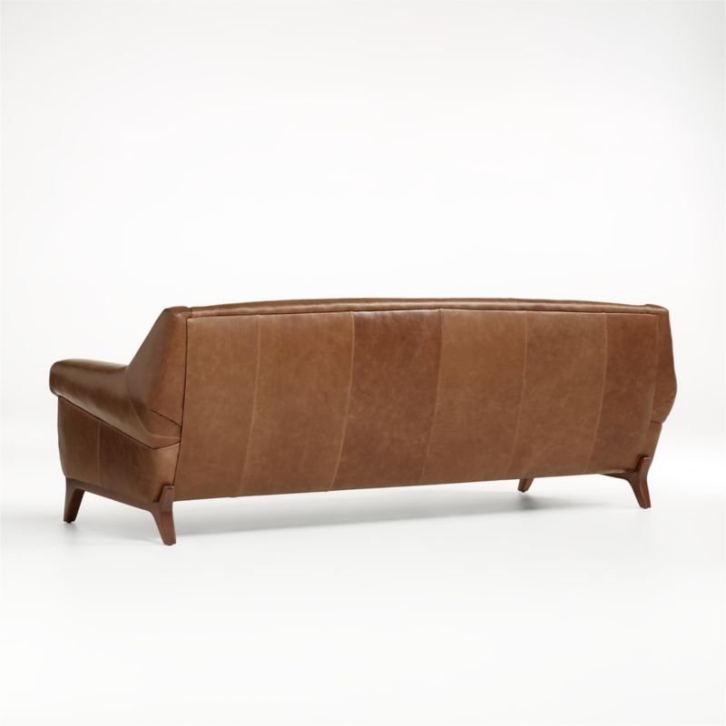 Jesper 84" Mid-Century Leather Sofa - Image 2