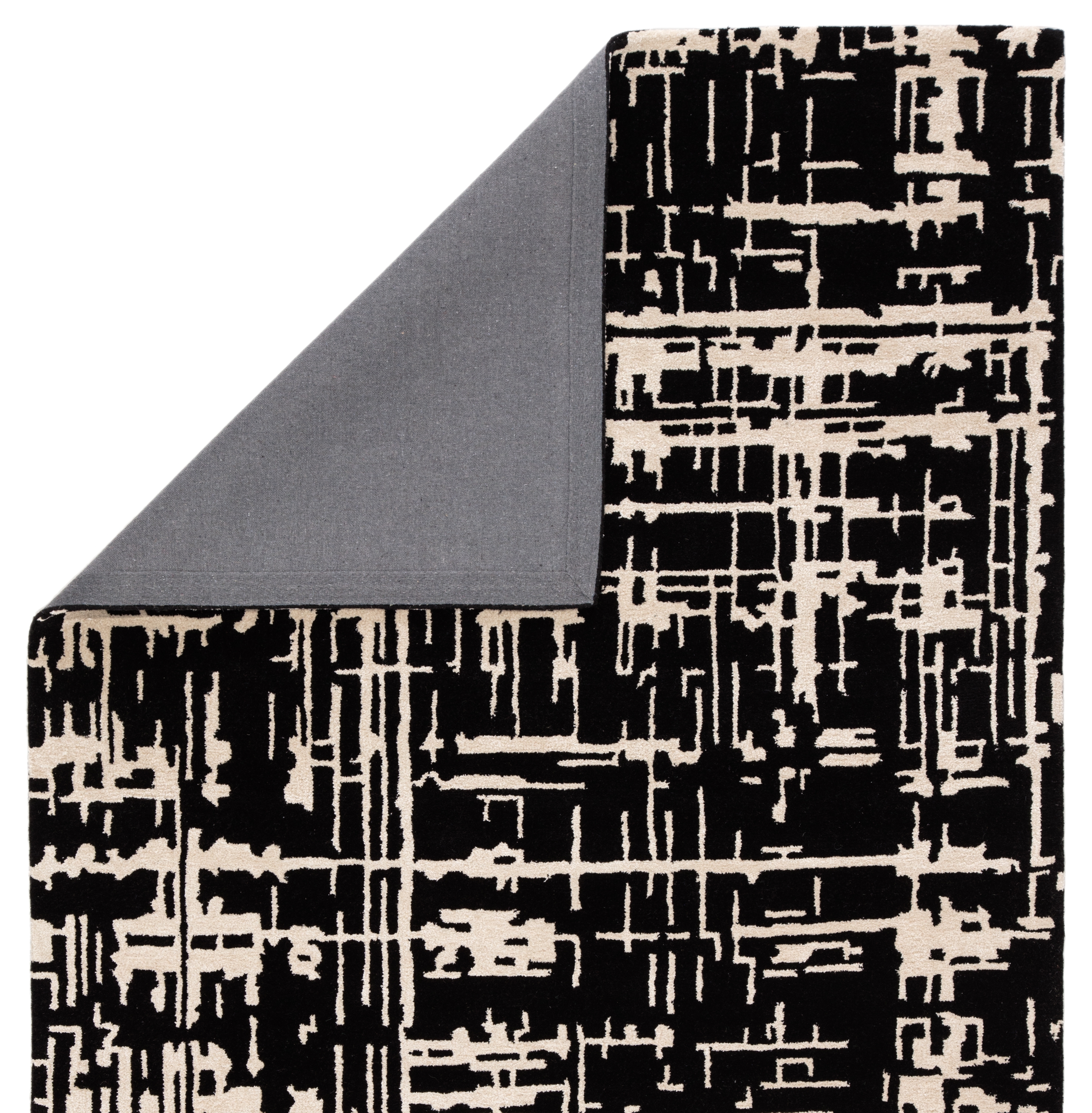 Pals Handmade Trellis Black/ Cream Area Rug (2'X3') - Image 2