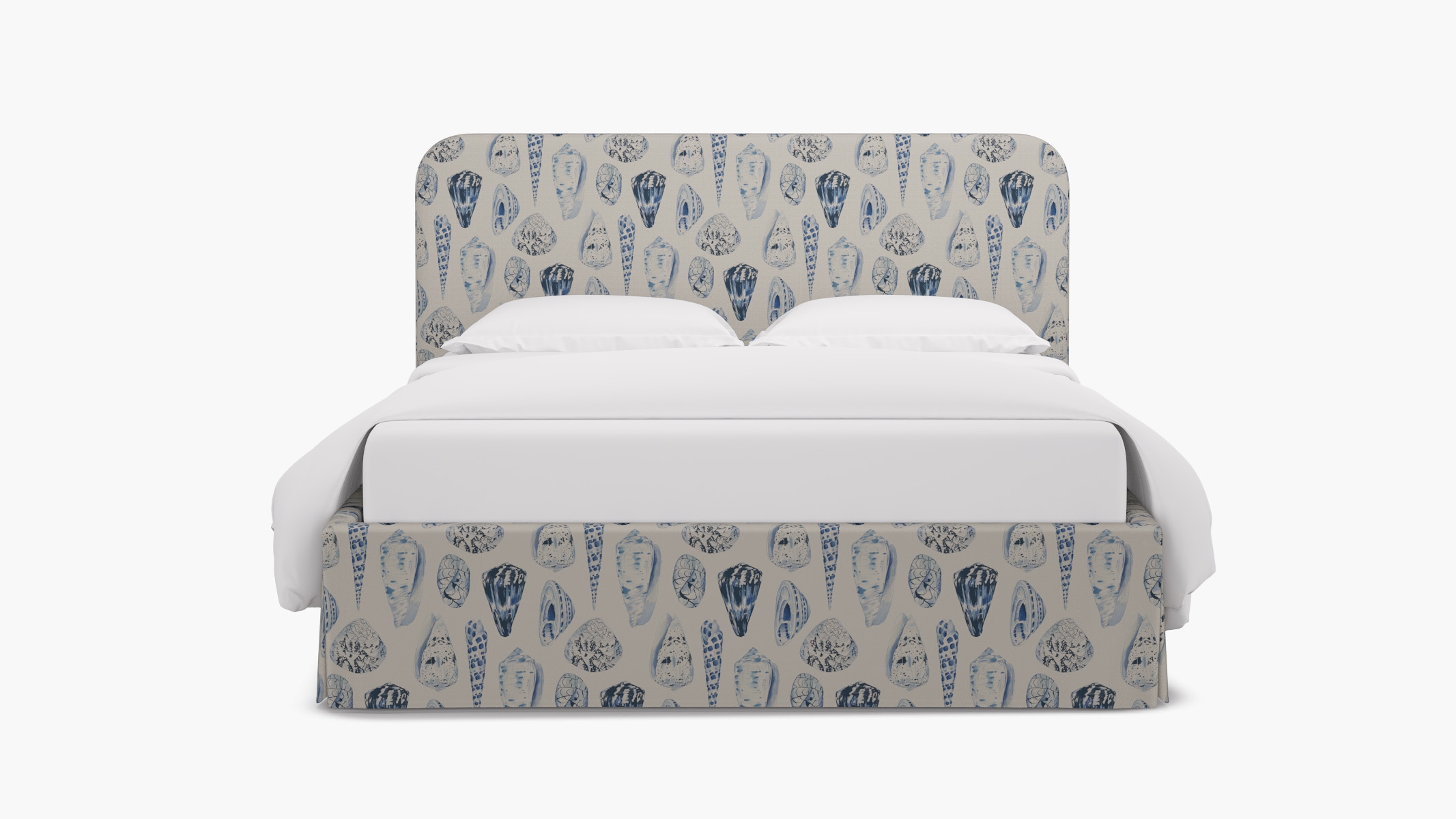 Skirted Platform Bed, Porcelain Coquina, Twin - Image 0