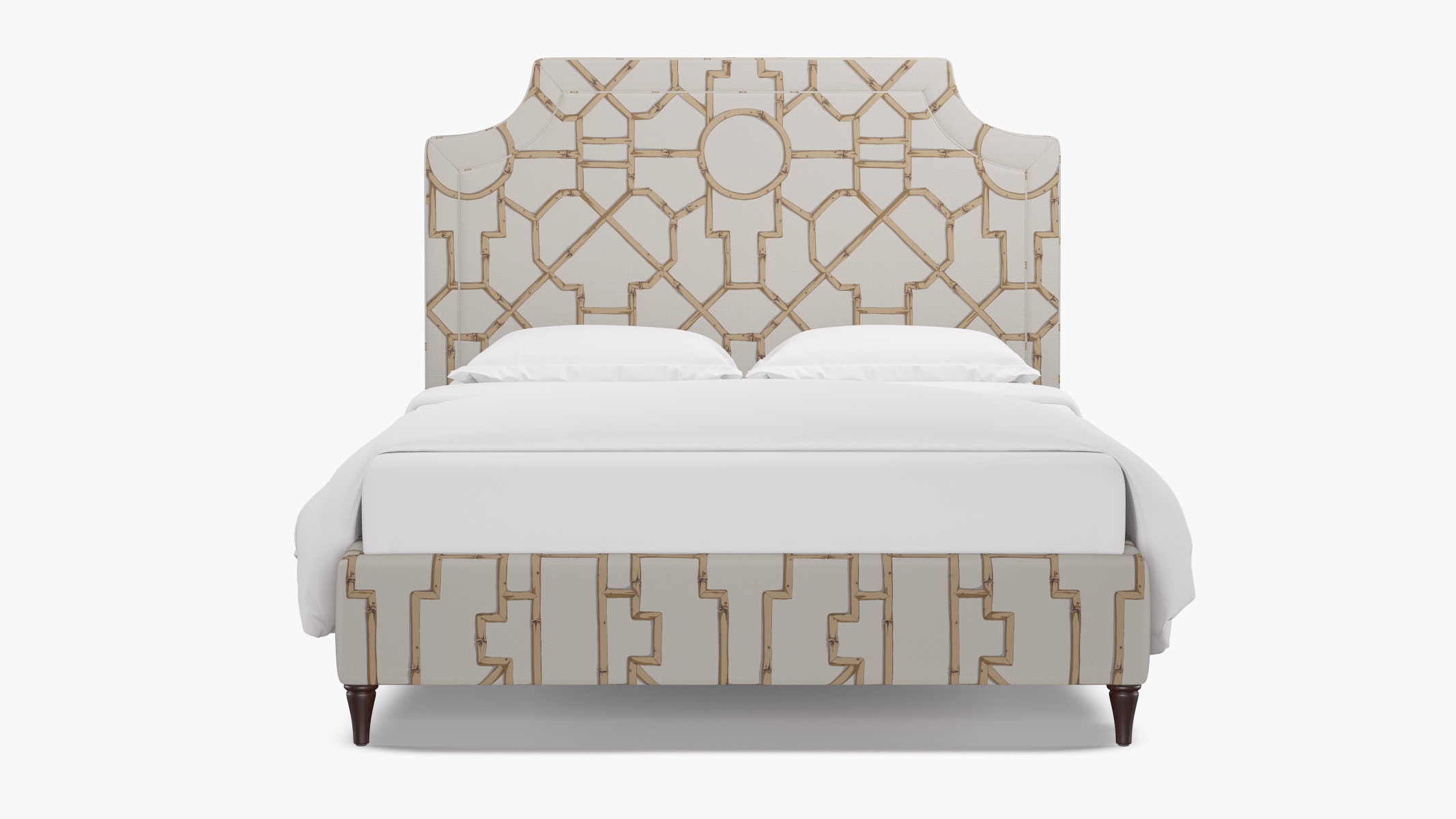 Deco Bed, Tan Baldwin Bamboo, Espresso Decorative Tapered Leg, Twin - Image 0