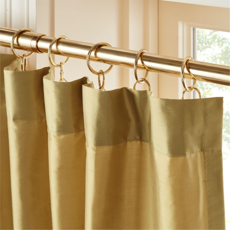 Seda Smoked Yellow Dupioni Silk Window Curtain Panel 48"x84" - Image 1