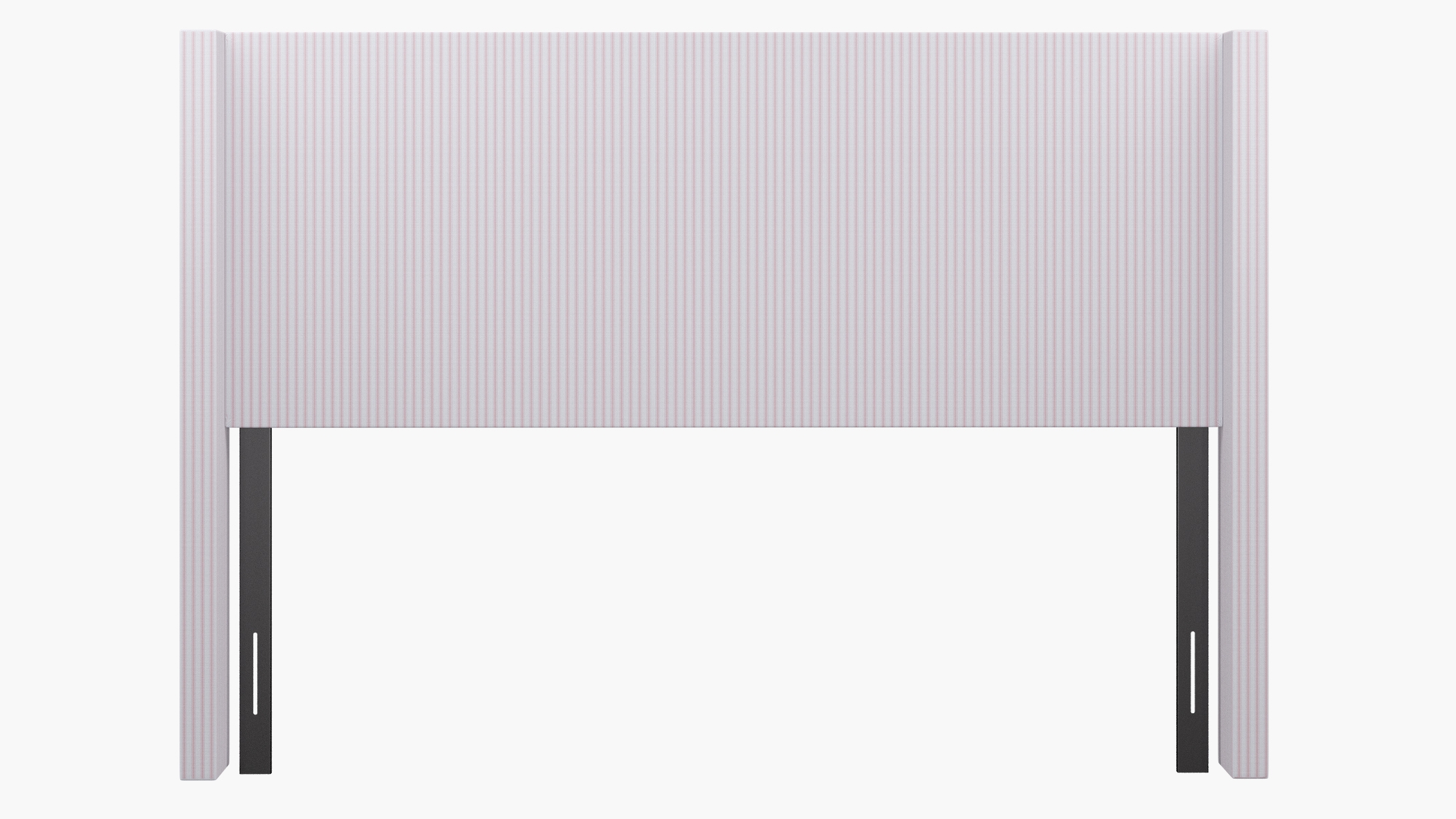 Modern Wingback Headboard, Pink Classic Ticking Stripe, King - Image 1