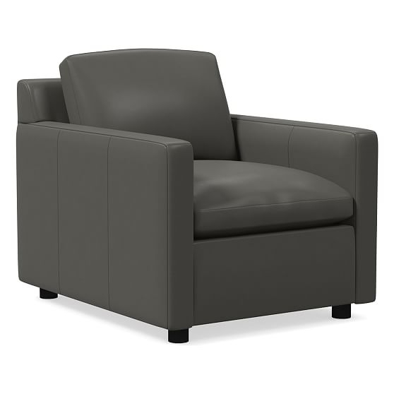 Open Box: Marin Armchair, Down, Sierra Leather, Fog, Concealed Support - Image 0