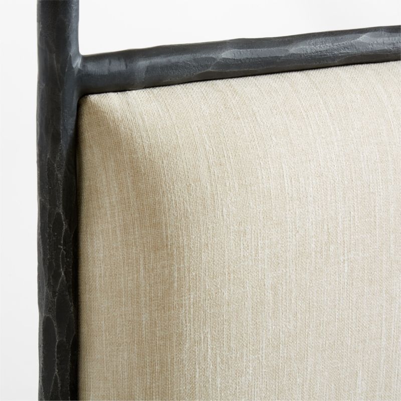 Dahlia Hand-Forged Steel Framed Upholstered Canopy King Bed - Image 1
