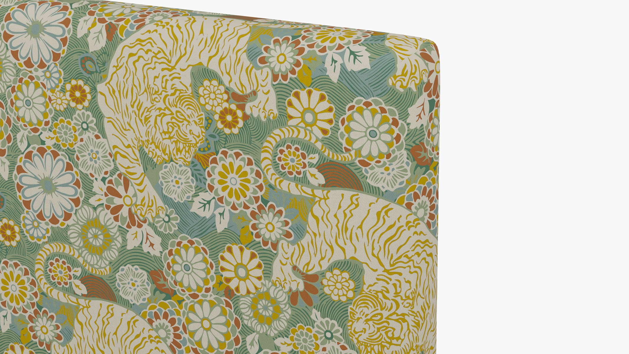 Square Back Headboard, Pistachio Siberian Tiger, Twin - Image 2