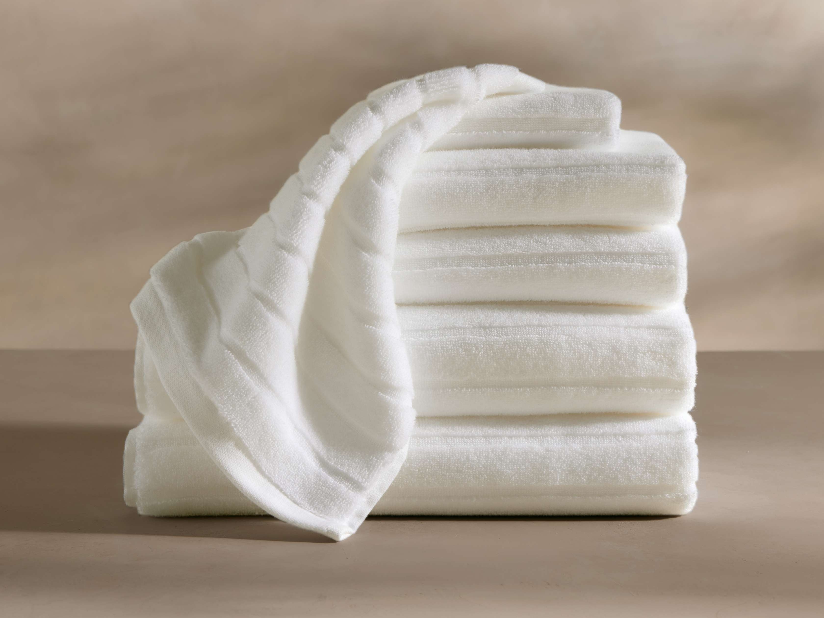 Ribbed Turkish Bath Set in Cotton White - Image 0