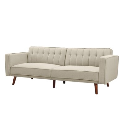 Freida Linen 85.43" Wide Square Arm Convertible Sofa - Image 0