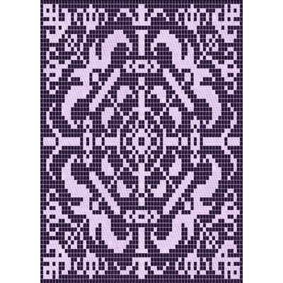 Geometric Wool Purple Area Rug - Image 0