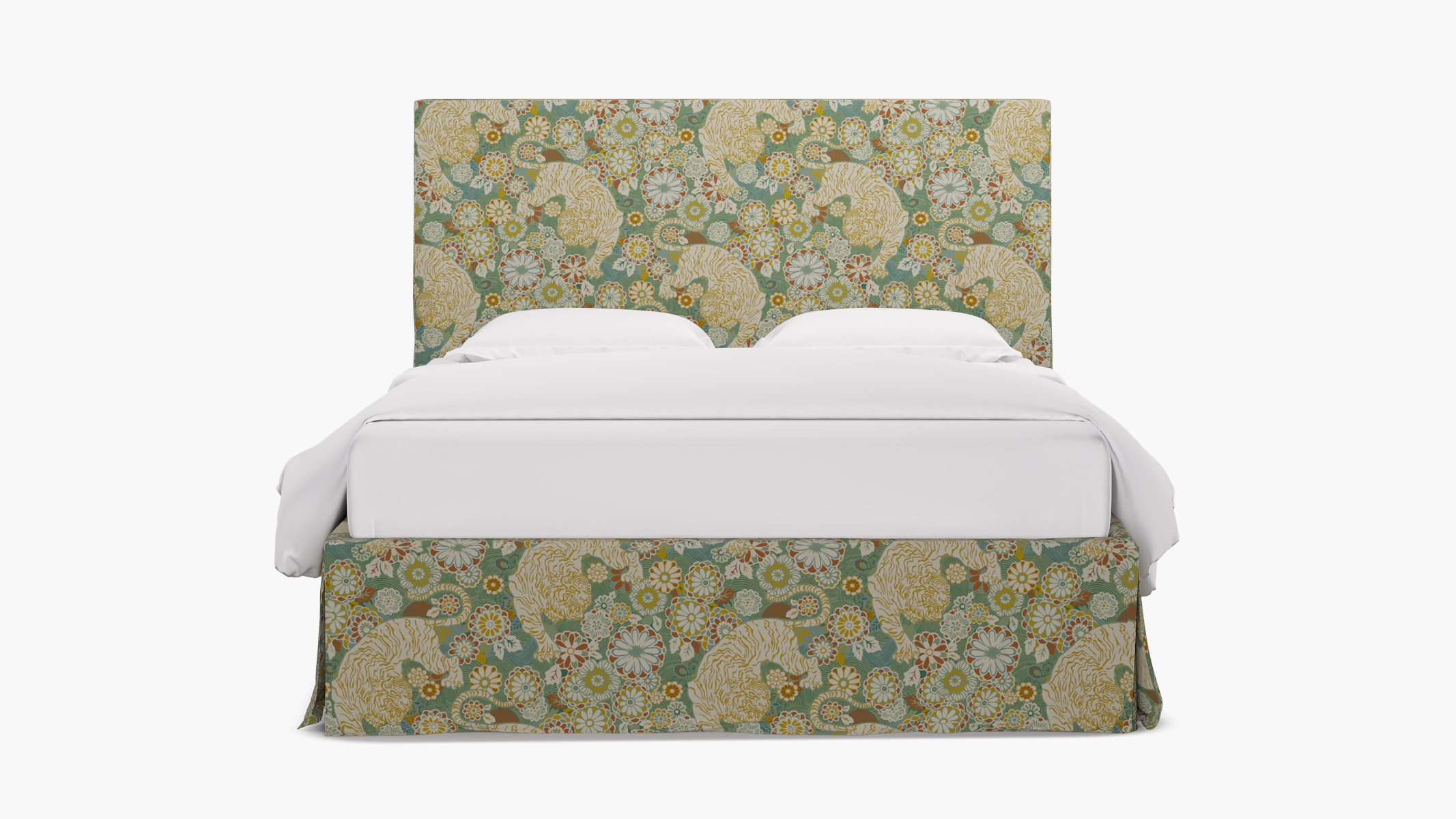 Slipcovered Bed, Pistachio Siberian Tiger, Twin - Image 0
