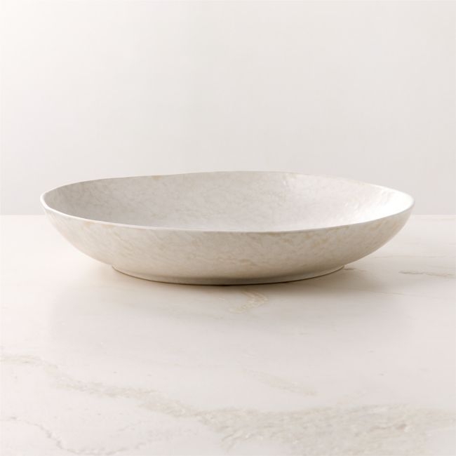 Hyacinth White Serving Bowl With Reactive Glaze - Image 0