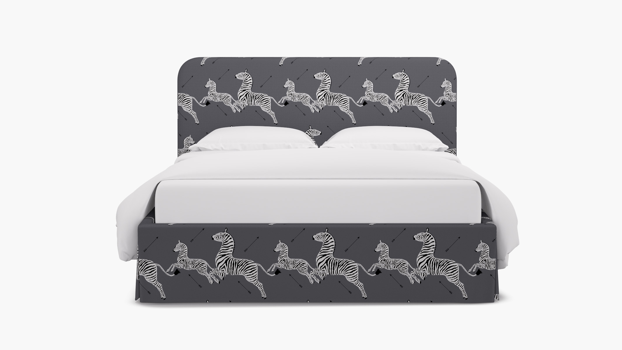 Skirted Platform Bed, Slate Zebra, Twin - Image 0