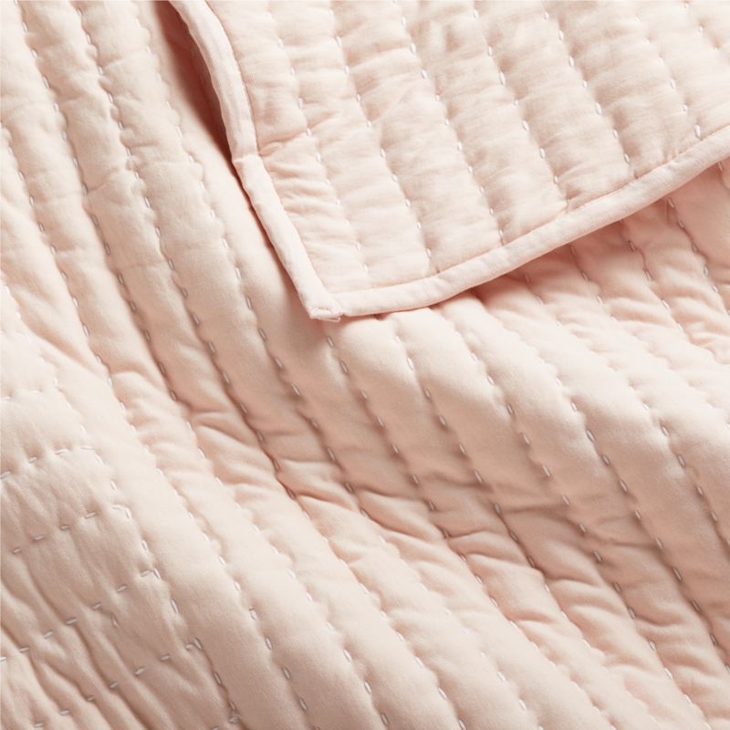 Baby's First Pink Organic Jersey Baby Crib Quilt - Image 2