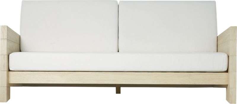 Lunes White Outdoor Loveseat - Image 1