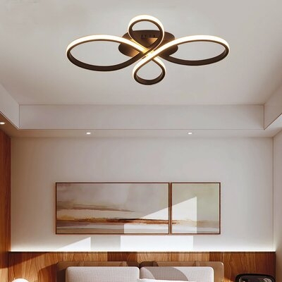 Modern LED Ceiling Lamp Irregular Four-Circle Flower-Shaped Flush Mount Chandelier Light Bedroom Living Room - Image 0