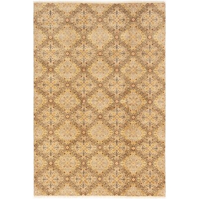 One-of-a-Kind Kalyssa Hand-Knotted Khaki/Beige 6'1" x 9' Wool Area Rug - Image 0