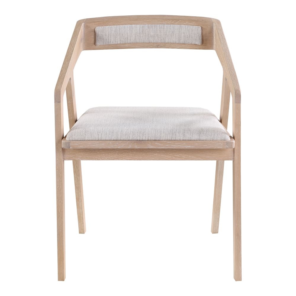 Angled Frame Dining Arm Chair, Oak, Light Grey - Image 0