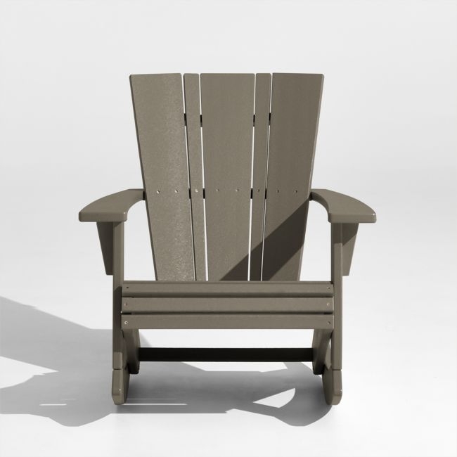 Vista Grey Outdoor Adirondack Rocking Chair by POLYWOOD® - Image 0