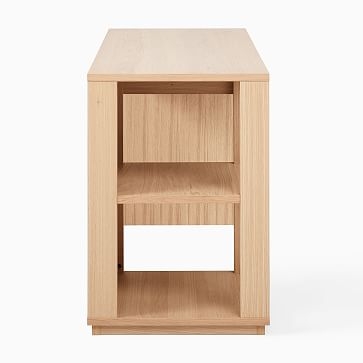 Norre 55 Inch Open Storage Desk, Asymmetric, Blonde - Image 3