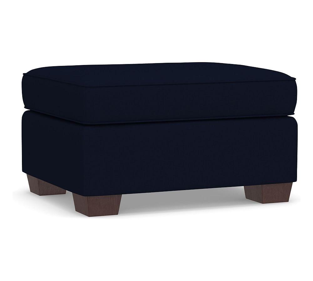 PB Comfort Upholstered Storage Ottoman, Box Edge Polyester Wrapped Cushions, Performance Everydaylinen(TM) Navy - Image 0