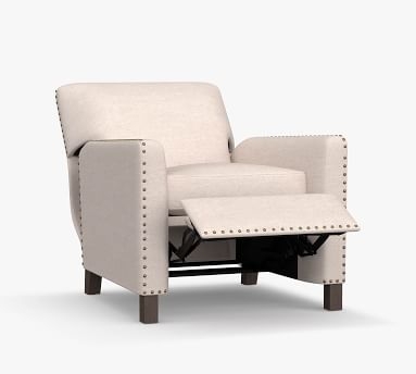 Howard Upholstered Recliner with Bronze Nailheads, Polyester Wrapped Cushions - Image 2