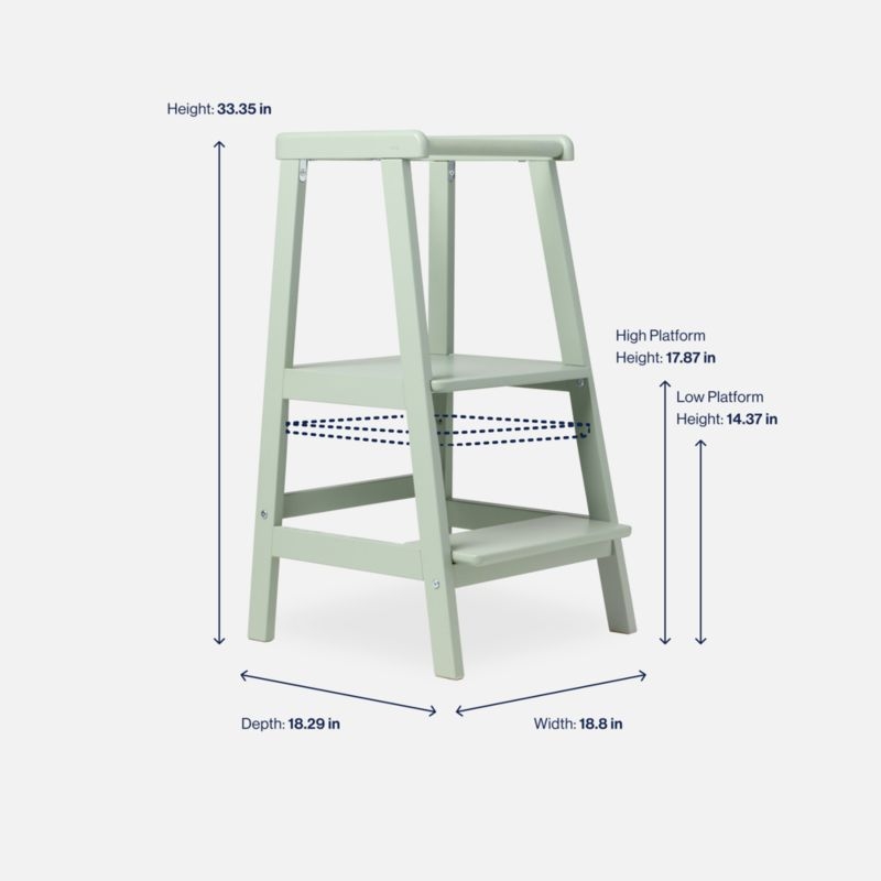 LALO The Tower Sage Green Toddler Step Stool - Image 4