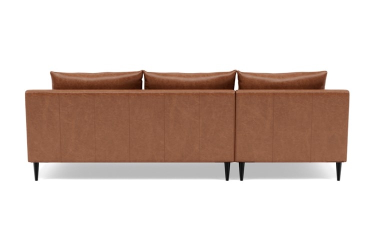 Sloan Leather Left Sectional with Brown Pecan Leather, double down cushions, and Unfinished GunMetal legs - Image 3